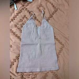 Free People Pink Ribbed Tank Top